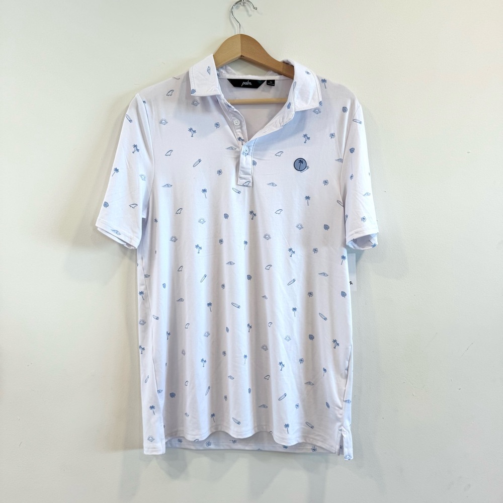 PALM print short sleeve polo shirt #polo #shortsleeve
